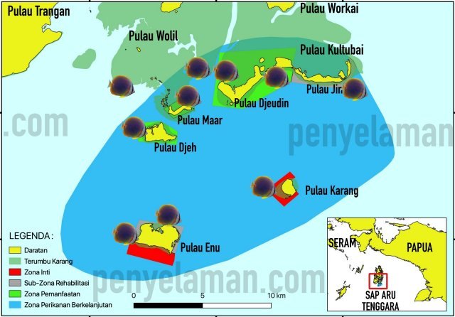 Map of Golden Butterflyfish Occurance